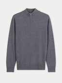 Men's Classic Half-Zip Cashmere Jumper Gray | GOBI UK