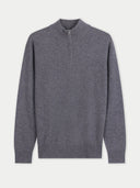 Men's Classic Half-Zip Cashmere Jumper Gray | GOBI UK #color_dim-gray