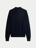 Men's Classic Half-Zip Cashmere Jumper Navy | GOBI UK #color_navy-blazer