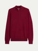 Men's Classic Half-Zip Cashmere Jumper Red | GOBI UK