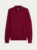 Men's Classic Half-Zip Cashmere Jumper Red | GOBI UK #color_bordeaux