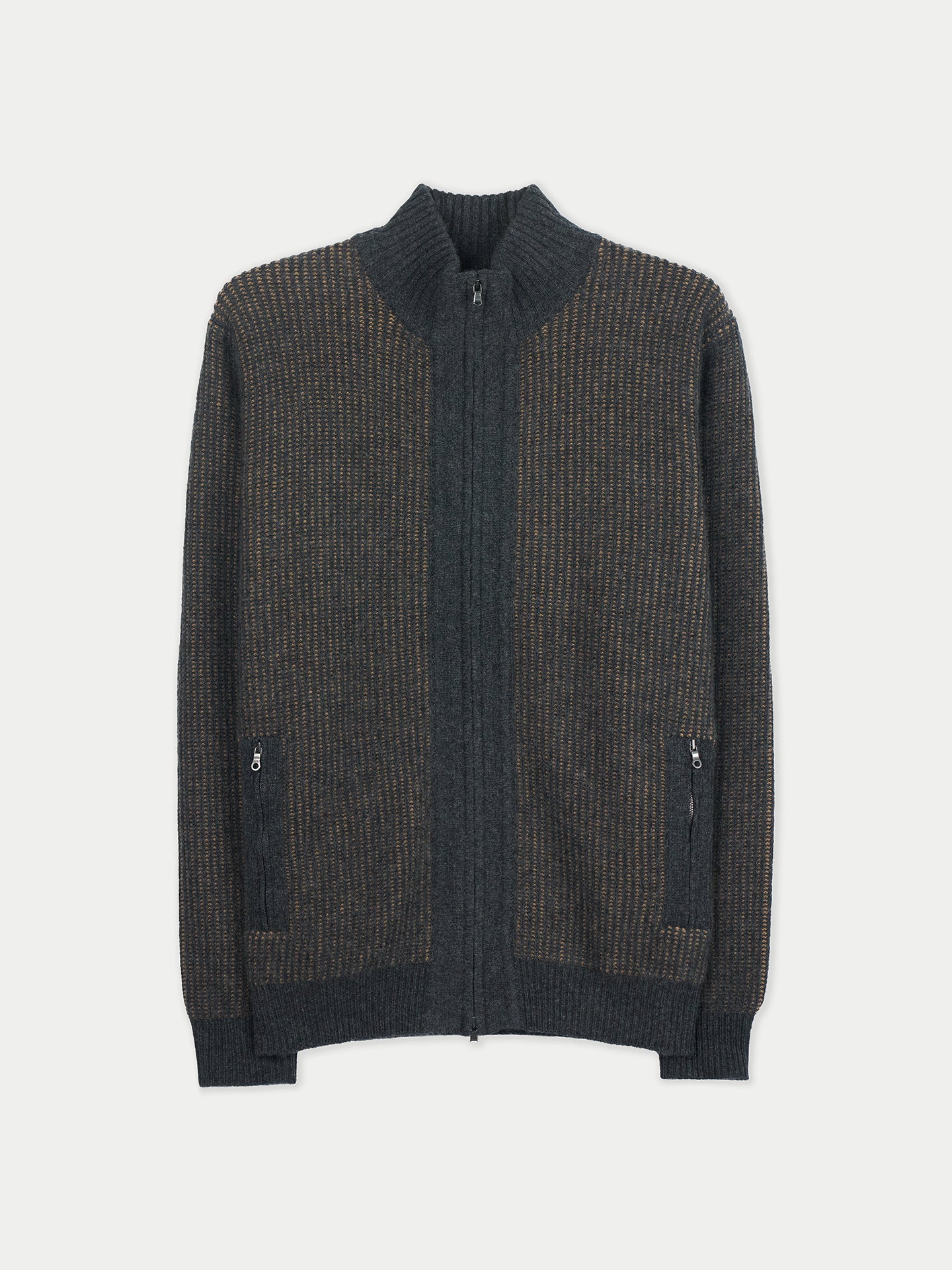 Men's Twо-Tone Full-Zip Cashmere Cardigan