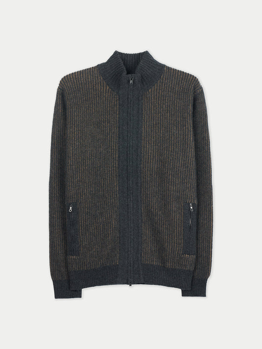 Men's Twо-Tone Full-Zip Cashmere Cardigan