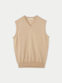 Men's Cashmere Vest Beige - Gobi Cashmere #color_beige