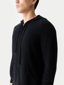 Men's Zip-Up Cashmere Hoodie Black | GOBI UK
