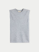 Gray sleeveless top on a light gray background #color_high-rise