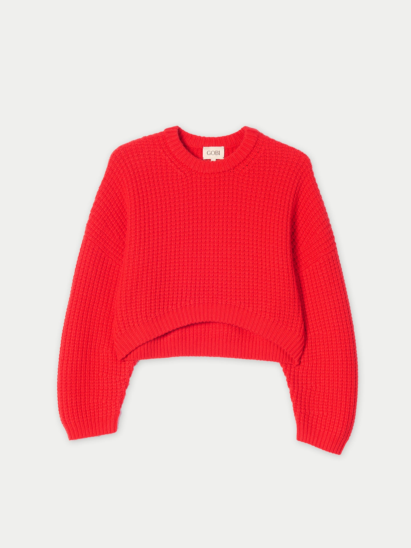 Oval-Sleeve Cropped Cashmere Jumper