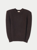 Sculpted-Shoulder Cashmere Jumper | GOBI UK #color_mole