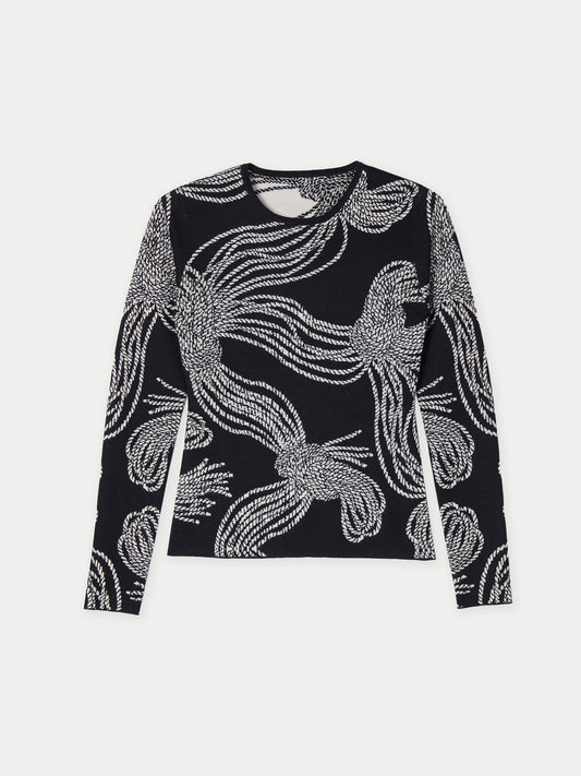 Rope Knot Print Cashmere Silk Jumper