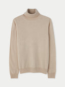 Organic Colour Essential Cashmere Turtleneck Jumper Beige - Gobi Cashmere #color_beige