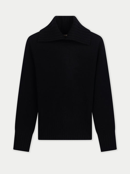 Fold-Over Turtleneck Cashmere Jumper