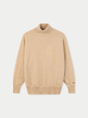 Organic Colour Women T-Neck  Cashmere Jumper Beige - Gobi Cashmere