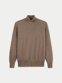Organic Colour Women T-Neck Cashmere Jumper Taupe - Gobi Cashmere
