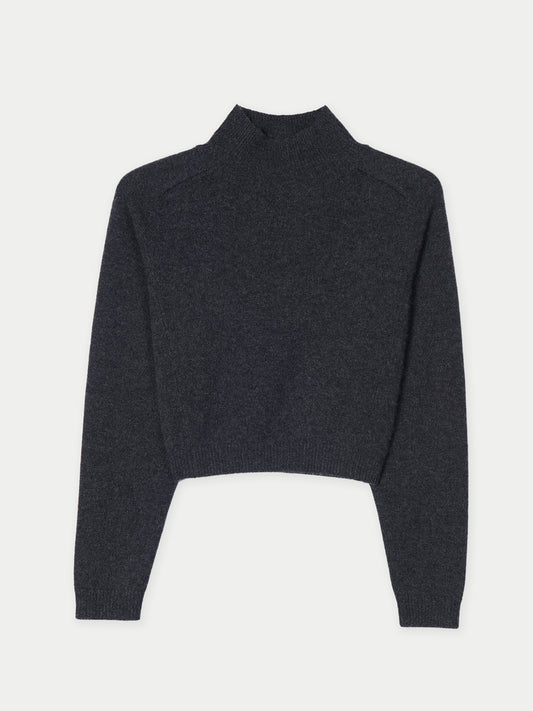 Cropped High-Neck Cashmere Jumper