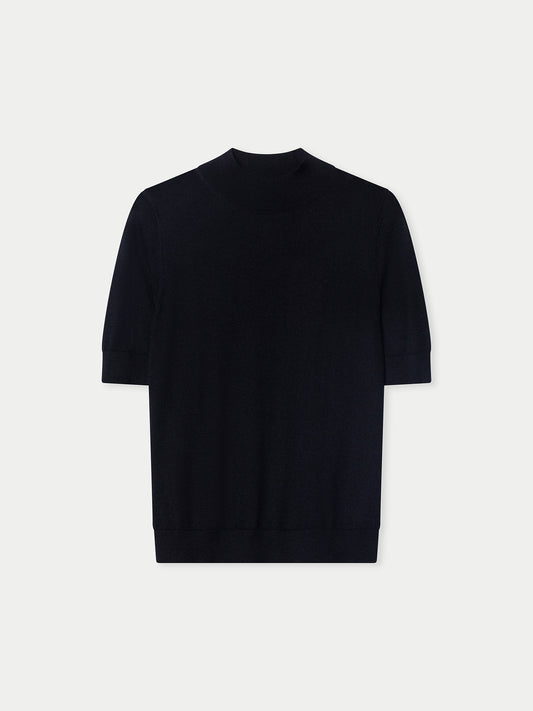 Cashmere Silk Shirt with High Neck