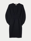 Cashmere Sculptural Dress | GOBI UK #color_black