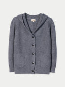 Wide-Shoulder Hooded Cashmere Cardigan Gray | GOBI UK #color_plum-kitten