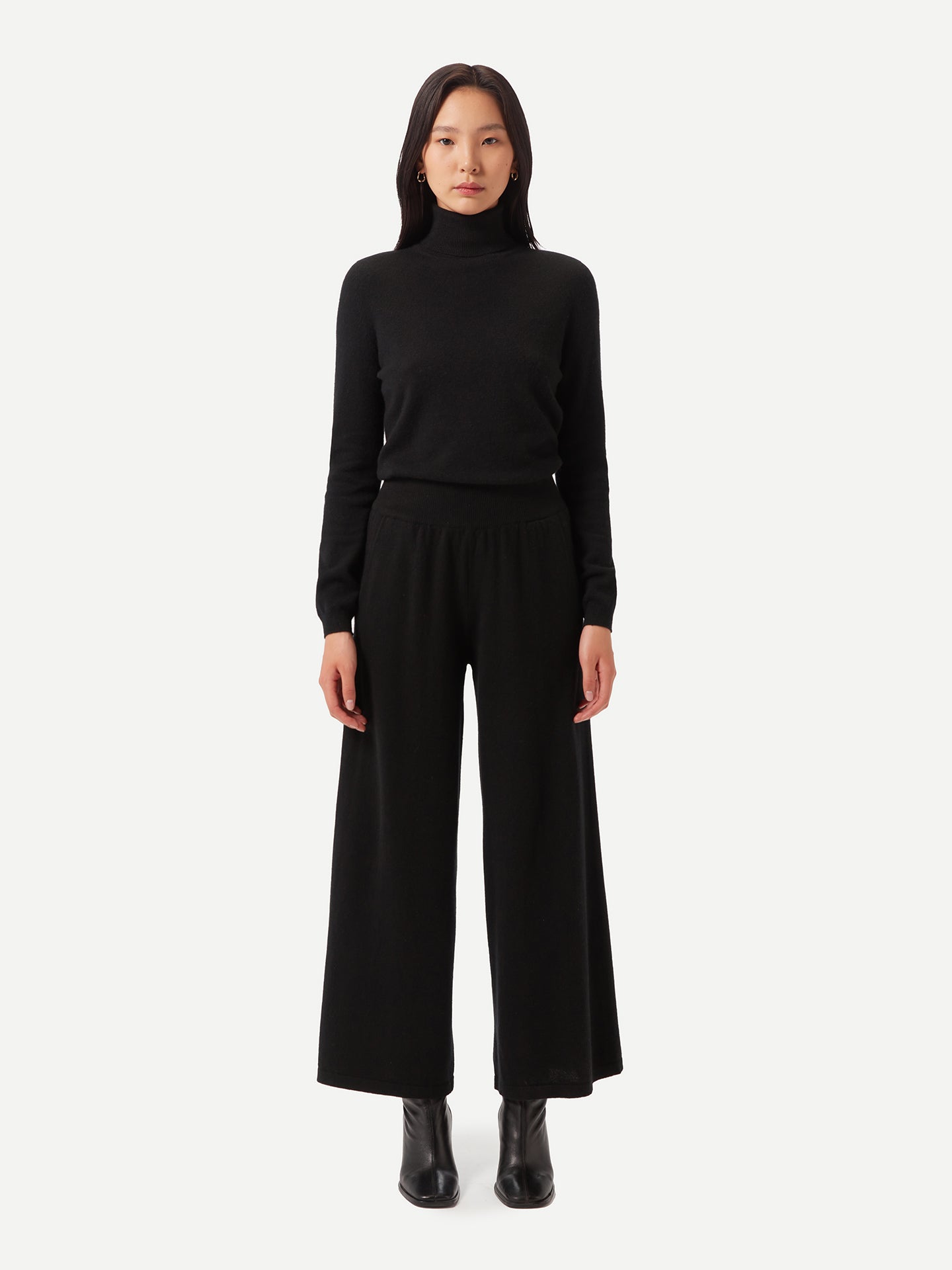 Wide-Leg Cashmere Trousers