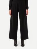 Wide-Leg Cashmere Trousers Black - Gobi Cashmere