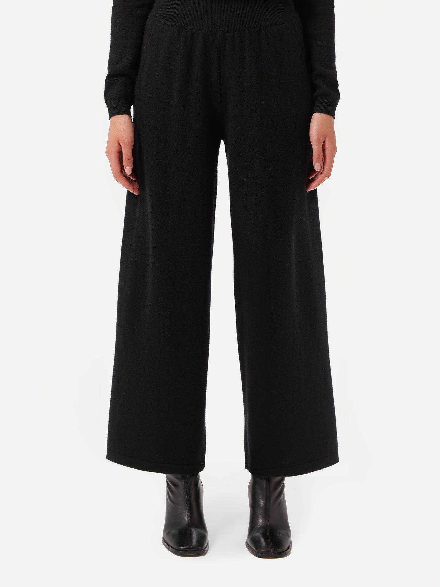 Wide-Leg Cashmere Trousers