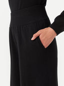 Wide-Leg Cashmere Trousers Black - Gobi Cashmere