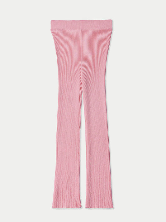 Rib-Knit Cashmere Silk Pants