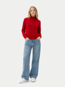 Timeless Cashmere Full-Zip Cardigan Chili Pepper - Gobi Cashmere