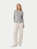 Timeless Cashmere Crewneck Cardigan High Rise - Gobi Cashmere