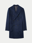 Men's Double-Breasted Cashmere Coat Navy - Gobi Cashmere #color_navy