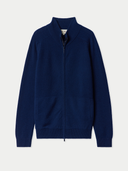 High Neck Cashmere Cardigan | GOBI Cashmere #color_navy