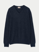 Navy, dark gray sweater with a brand label on a light gray background. #color_charcoal