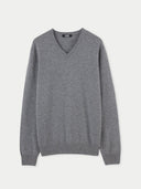 Men’s Cashmere V-Neck Sweater Dim Gray | GOBI UK #color_dim-gray
