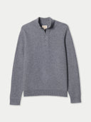 Men's Waffle Knit Cashmere Half-Zip Jumper | GOBI UK #color_stone-gray