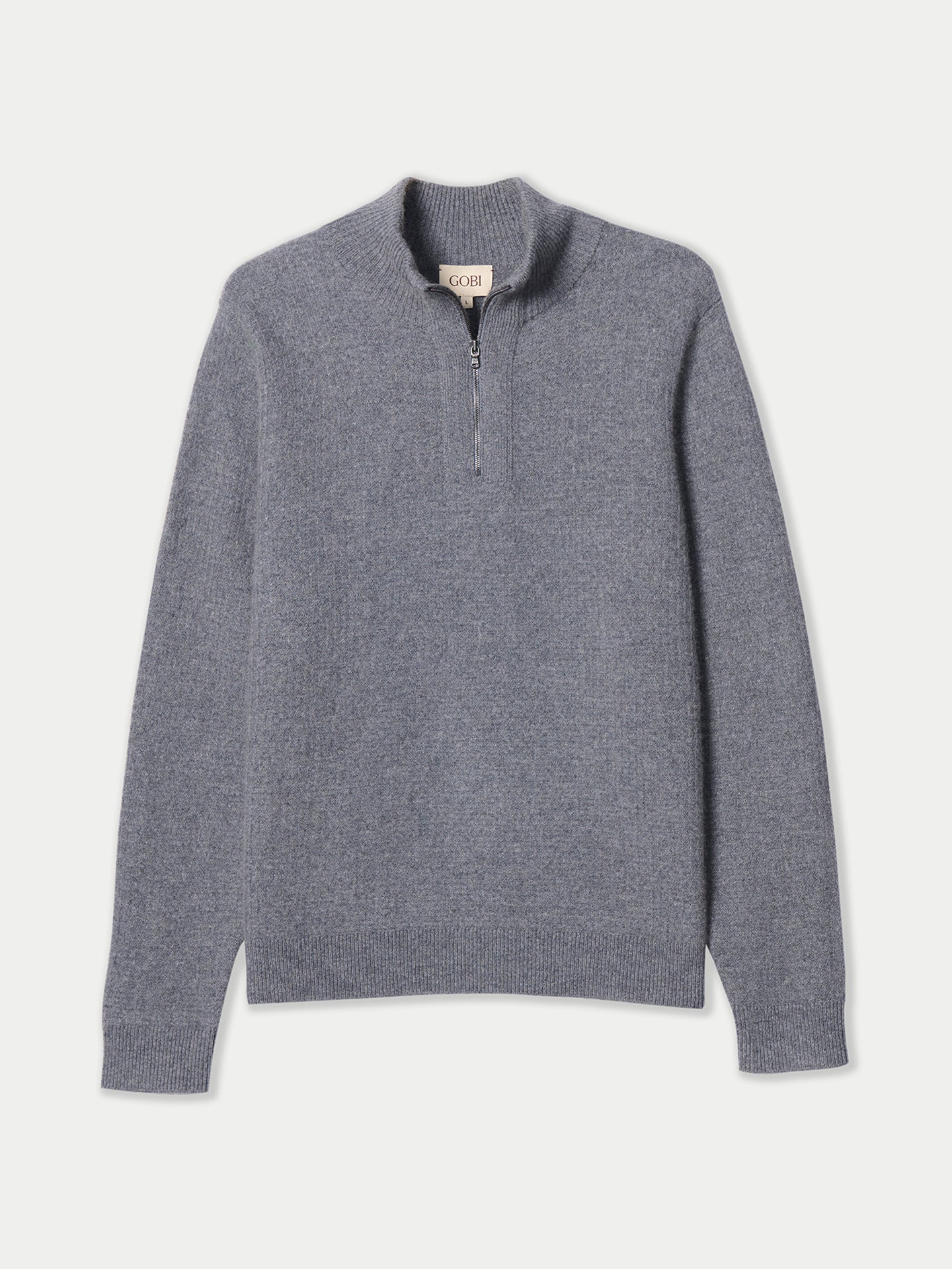 Men's Cashmere Waffle Knit Half-Zip Jumper