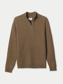 Men's Waffle Knit Cashmere Half-Zip Jumper | GOBI UK