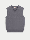 Timeless V-Neck Cashmere Vest Dim Gray - Gobi Cashmere