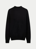 Timeless Mock Neck Cashmere Jumper Black - Gobi Cashmere