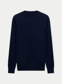 Cashmere Silk C-Neck Jumper Mood Indigo - Gobi Cashmere #color_mood-indigo