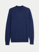 Men Cashmere Silk High Neck  Jumper Mood Indigo - Gobi Cashmere #color_mood-indigo