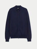 Men's Cashmere Full Zip Cardigan Navy - Gobi Cashmere #color_navy