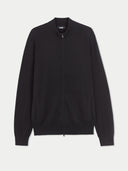 Essential Full-Zip Cashmere Cardigan Black - Gobi Cashmere