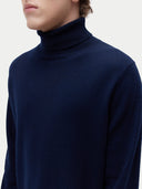 Essential Roll neck Cashmere Jumper Navy - Gobi Cashmere #color_navy-blue