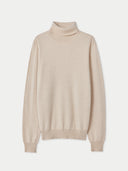 Organic Colour Essential Turtleneck Cashmere Jumper Beige - Gobi Cashmere