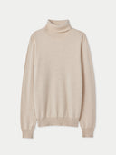 Organic Colour Essential Turtleneck Cashmere Jumper Beige - Gobi Cashmere #color_beige