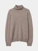 Organic Colour Essential Turtleneck Cashmere Jumper Taupe - Gobi Cashmere