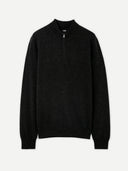 Men's Cashmere Half Zip Sweater Grey - Gobi Cashmere #color_charcoal