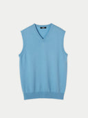 Men's Cashmere Vest Azure Blue - Gobi Cashmere #color_azure-blue