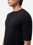 Silk Cashmere T-Shirt Black - Gobi Cashmere