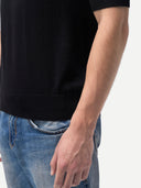 Silk Cashmere T-Shirt Black - Gobi Cashmere