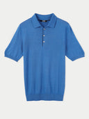 Men's Cashmere Polo Shirt Navy - Gobi Cashmere #color_nautical-blue